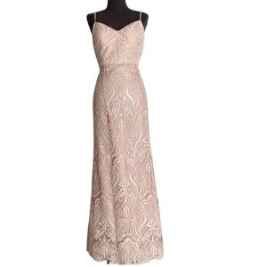 Jenny Yoo Beige Lace Maxi sequence